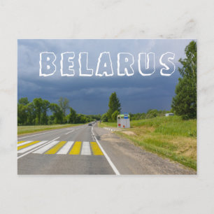 Natuur Stormy Landscape Scenery Road Belarus Briefkaart
