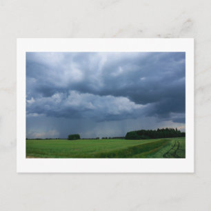 Natuur Stormy Sky Landscape Scenerfield Belarus Briefkaart