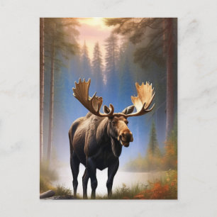 *~* Natuur STREAM AP49 MOOSE Forest Briefkaart