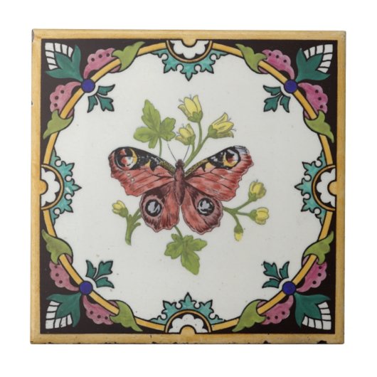 Natuur Studie Tile c1872 Mintons  design Tegeltje (Voorkant)