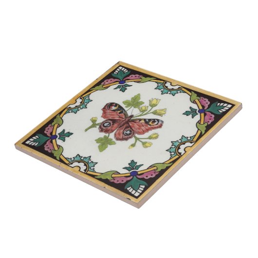 Natuur Studie Tile c1872 Mintons  design Tegeltje (Zijkant)