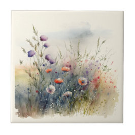 Natuur Style Field Flowers keramische Tegel Tegeltje