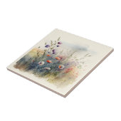 Natuur Style Field Flowers keramische Tegel Tegeltje (Zijkant)