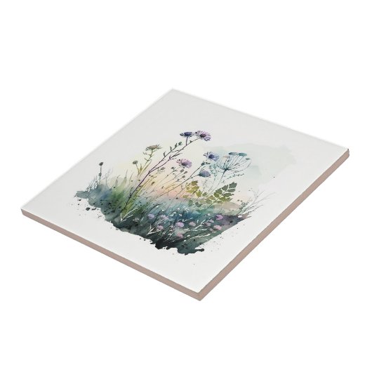 Natuur Style Field Flowers keramische Tegel Tegeltje (Zijkant)