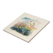 Natuur Style Field Flowers keramische Tegel Tegeltje (Zijkant)