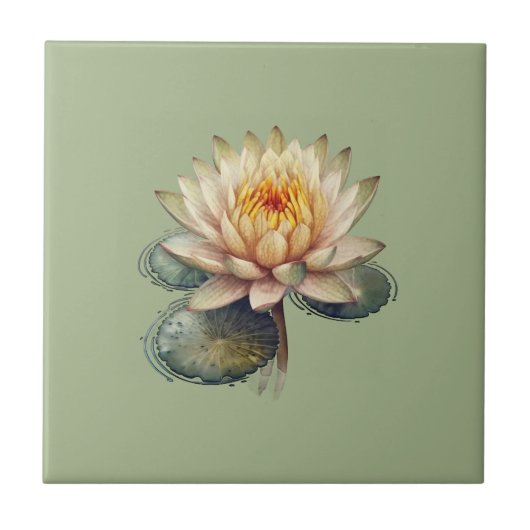 Natuur Style Water Lily Ceramic Tegel Tegeltje (Voorkant)
