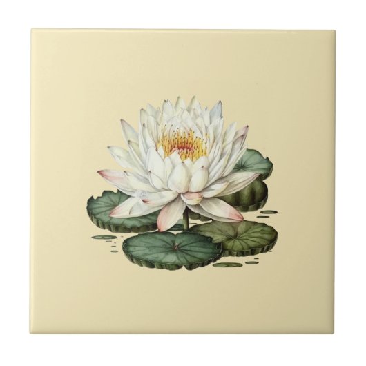 Natuur Style Water Lily Ceramic Tegel Tegeltje (Voorkant)