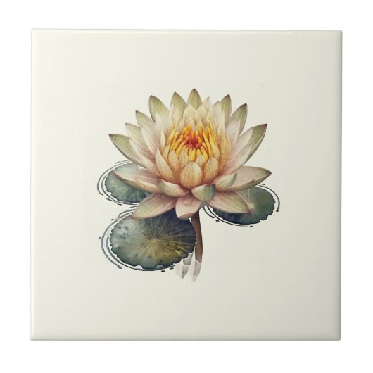 Natuur Style Water Lily Ceramic Tegel Tegeltje (Voorkant)