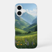 Natuur Telefoon Hoesje – Wildflower Valley Art iPhone 16 Hoesje (Achterkant)