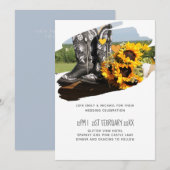 Natuur thema bruiloft bijen platteland nodigt uit (Voorkant / Achterkant)