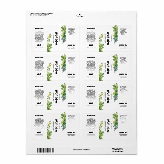 Natuur thema druppelflesetiketten etiket (Full Sheet)