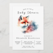 Natuur Thema Fox Baby shower Kaart (Voorkant / Achterkant)