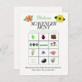 Natuur Thema Scavenger Hunt Game Kaart (Voorkant / Achterkant)