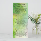 Natuur Thema Veerkrachtige Vrouw Kaart (Staand voorkant)