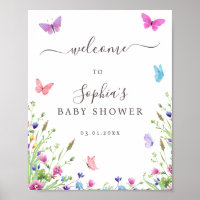 Natuur thema vlinders Baby shower welkom