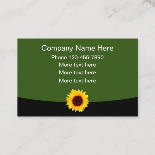 Natuur thema Zonnebloemontwerp Visitekaartje (Voorkant)