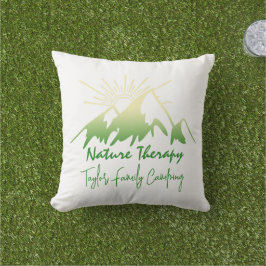 Natuur therapie Familie camping gepersonaliseerd Buitenkussen