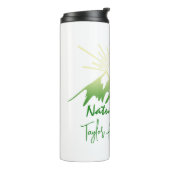 Natuur therapie Familie camping gepersonaliseerd Thermosbeker (Gedraaid links)