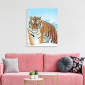Natuur Tiger Winter Snow Mountains Canvas Afdruk (Insitu (Woonkamer))