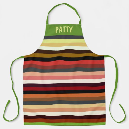 Natuur Tonen Stripe Custom Schort (Voorkant)