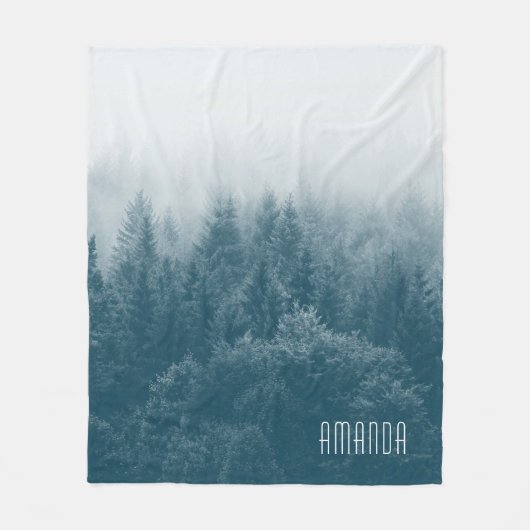 Natuur Topjes bosbomen Fleece Deken (Voorkant)