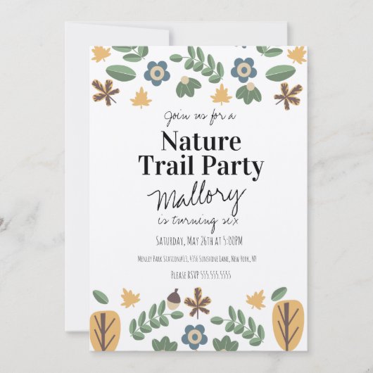 Natuur Trail Bossen Acorn Birthday Rustic Kaart (Voorkant)