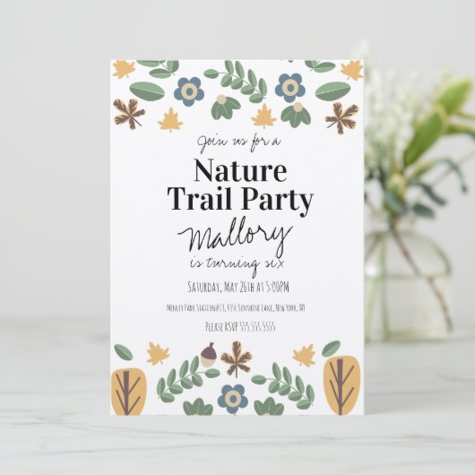 Natuur Trail Bossen Acorn Birthday Rustic Kaart (Staand voorkant)