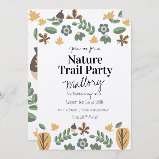 Natuur Trail Bossen Acorn Birthday Rustic Kaart (Voorkant / Achterkant)