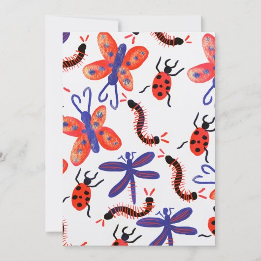 Natuur Trail Bossen Bugs Birthday Rustic Uitnodigi Kaart (Achterkant)