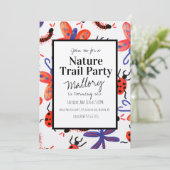 Natuur Trail Bossen Bugs Birthday Rustic Uitnodigi Kaart (Staand voorkant)