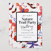 Natuur Trail Bossen Bugs Birthday Rustic Uitnodigi Kaart (Voorkant / Achterkant)