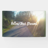 Natuur Trail Bossen Foto Volg Dreams Zon Spandoek (Horizontaal)