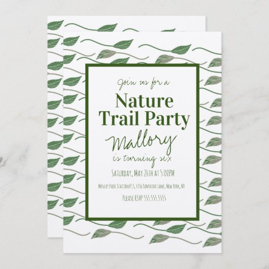 Natuur Trail Bossen Leaf Birthday Rustic Kaart (Voorkant / Achterkant)