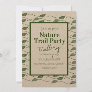 Natuur Trail Bossen Leaf Birthday Rustic Kaart
