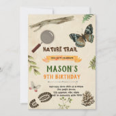 Natuur trail verjaardaguitnodiging kaart (Voorkant)
