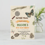 Natuur trail verjaardaguitnodiging kaart (Staand voorkant)
