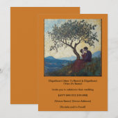 Natuur Tree Kissing Couple Ochre Invitation Kaart (Voorkant / Achterkant)