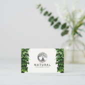 Natuur Tree Meditatie Logo | wijnbouwbladeren Visitekaartje (Staand voorkant)