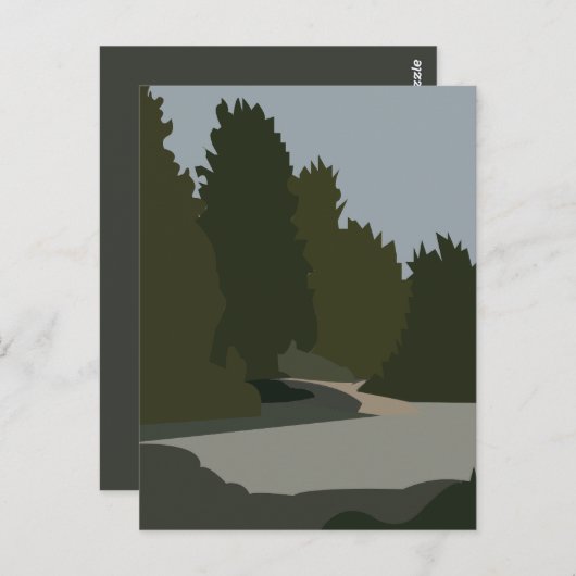 Natuur Trees Forest Creek Briefkaart (Voorkant / Achterkant)