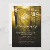 Natuur Trees Marble Celebration of Life Funeral Kaart (Voorkant)