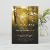 Natuur Trees Marble Celebration of Life Funeral Kaart (Staand voorkant)