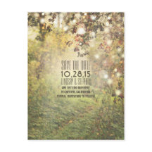 Natuur Trees & String Lights Rustiek Sla de datum 