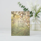 Natuur Trees & String Lights Rustiek Sla de datum  Aankondigingskaart (Staand voorkant)