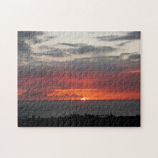 Natuur Tropische Sunset Evening Blue Ocean Legpuzzel (Horizontaal)