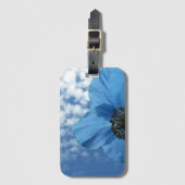 Natuur tuinblauw papaverventiel bagagelabel (Voorkant (verticaal))