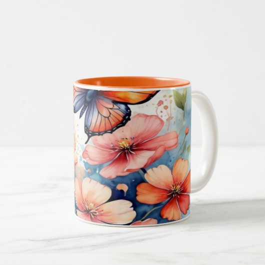 Natuur Tweekleurige Koffiemok (Voorkant rechts)