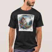 Natuur Uil Gedrukt - Animal Art T-shirt (Voorkant)