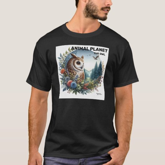 Natuur Uil Gedrukt - Animal Art T-shirt (Voorkant)