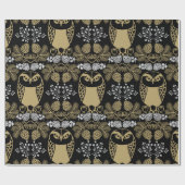 Natuur uil volkskunst cadeaupapier (Vlak)