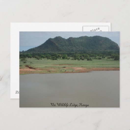 Natuur uitzicht van Voi wildlife Lodge, Kenia Briefkaart (Voorkant / Achterkant)
